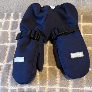 Navy Blue Mittens with Buckle